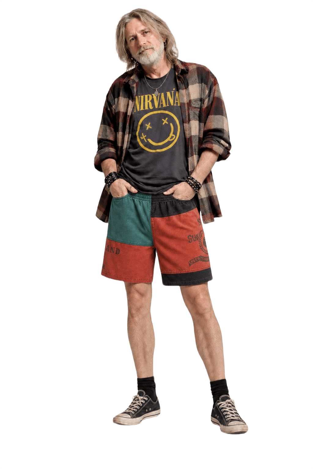 1990s Red Cotton Blend Shorts - Model