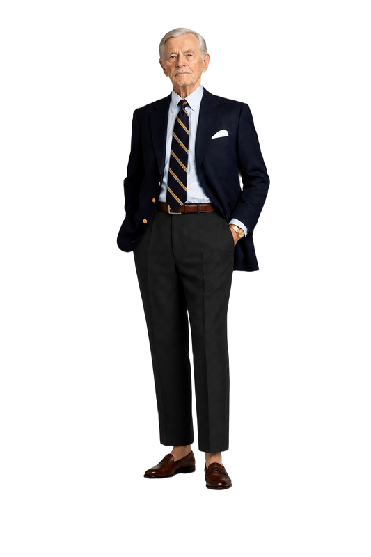 1960s Black Wool Blend Trousers - Model