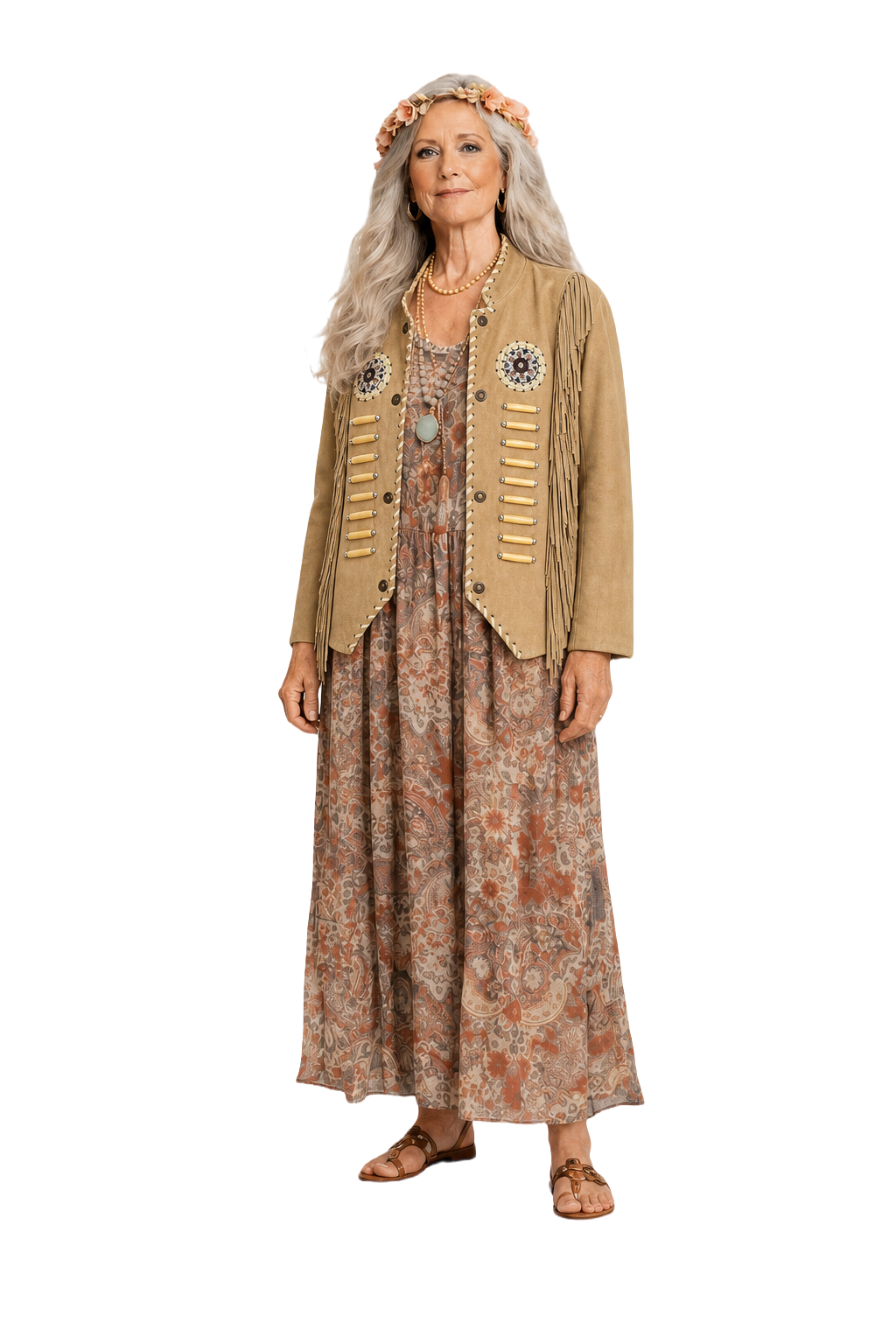1970s Beige Suede Jacket - Model