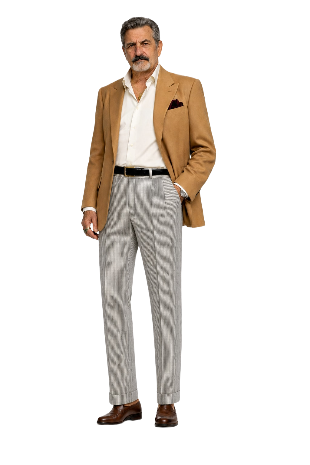 1980s White Cotton Trousers - Model