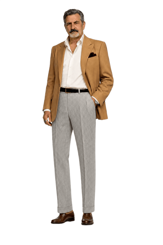 1980s White Cotton Trousers - Model