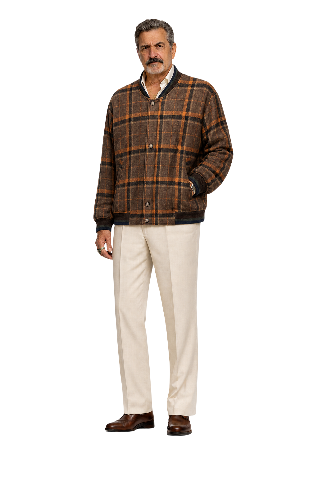 1980s Brown Cotton Jacket - Model