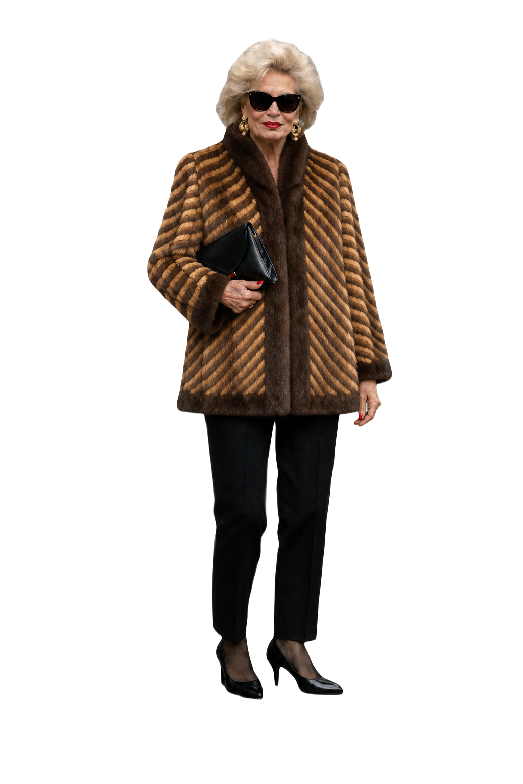 1990s Brown Fur Coat - Model
