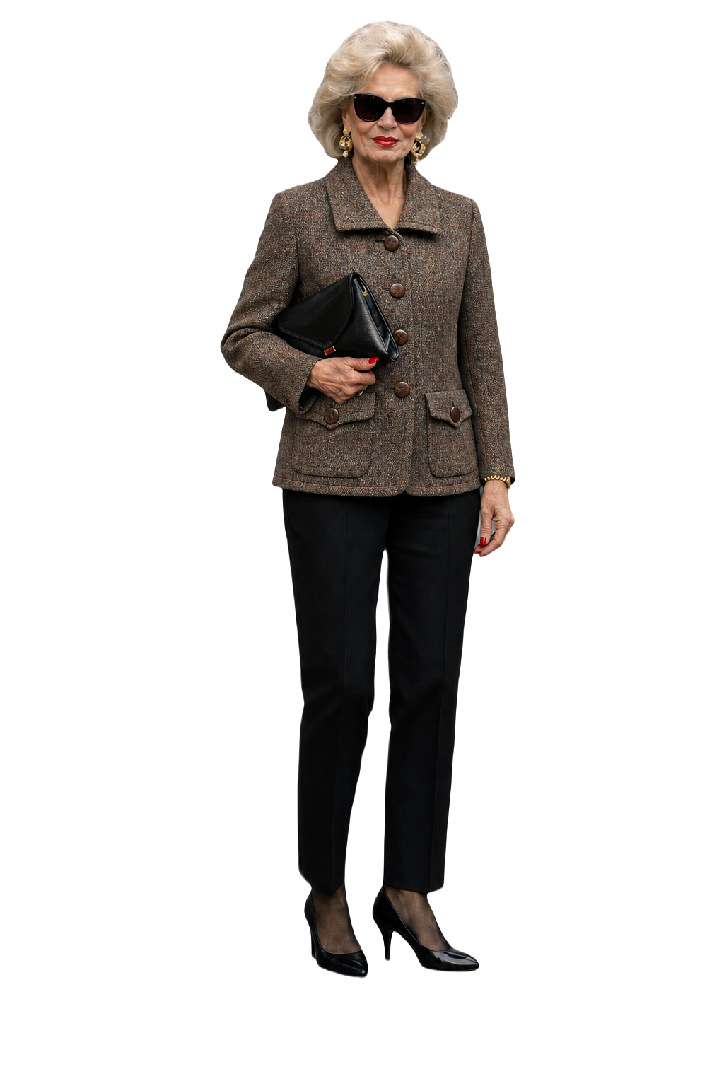 1980s Brown Wool Blend Jacket - Model