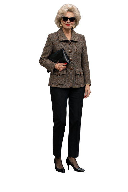 1980s Brown Wool Blend Jacket - Model