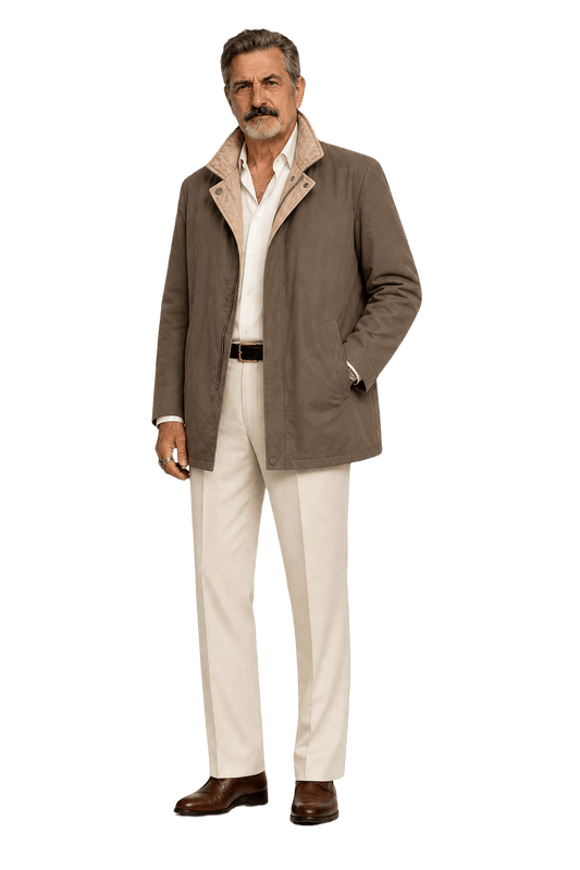 1970s Tan Cotton Jacket - Model