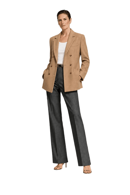 1980s Camel Wool Blend Blazer - Model