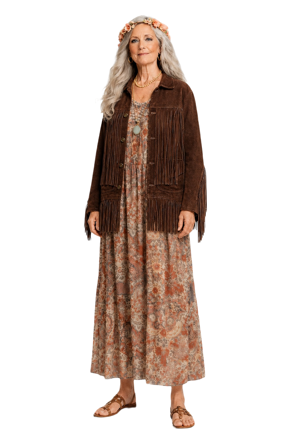 1970s Brown Suede Jacket - Model
