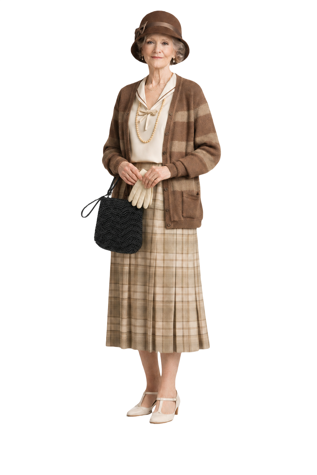 1940s Black Yarn Bag - Model