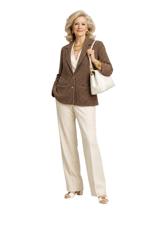 1950s Brown Wool Blend Blazer - Model