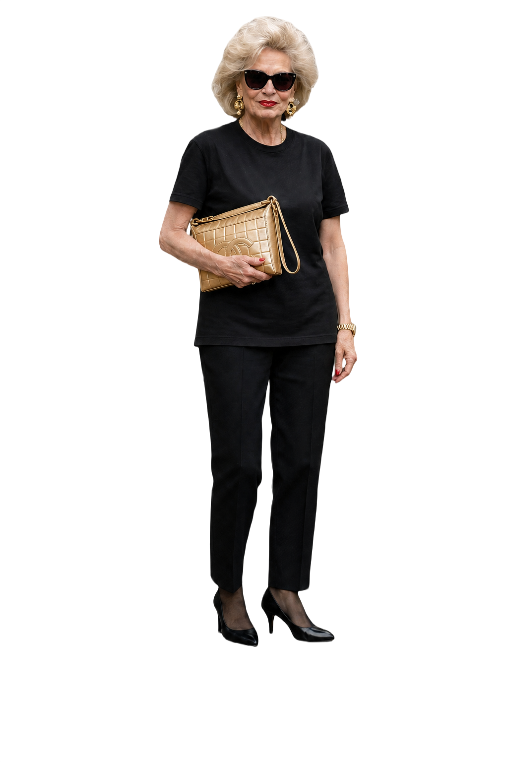 1980s Champagne Gold Leather Bag - Model