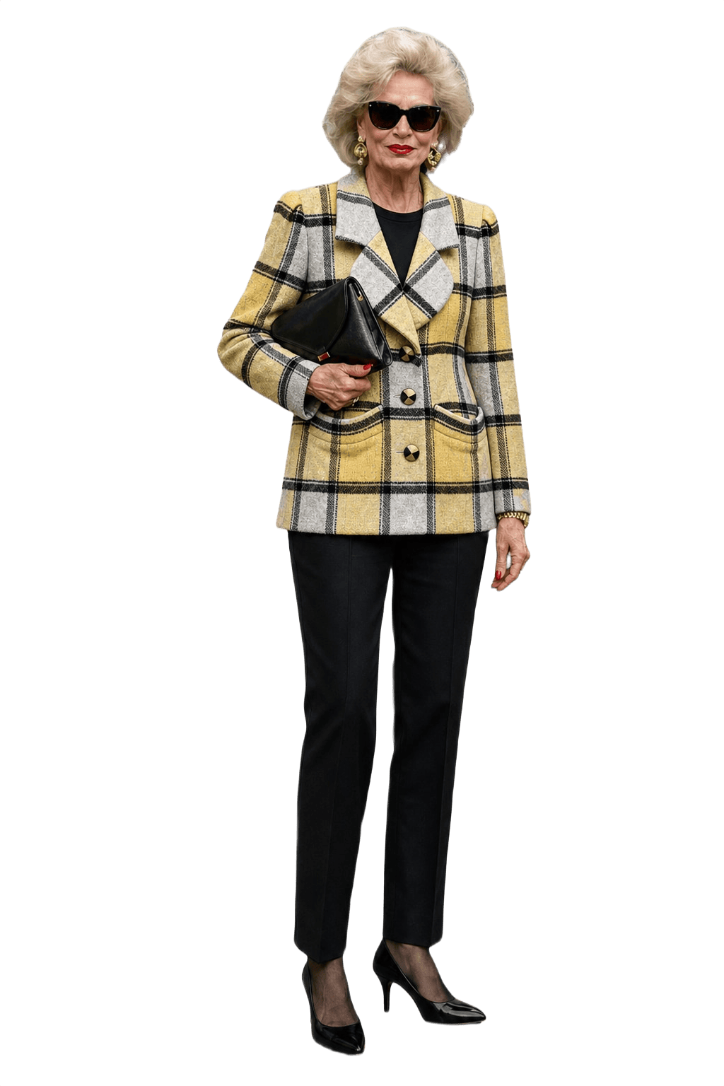 1980s Yellow Wool Blazer - Model
