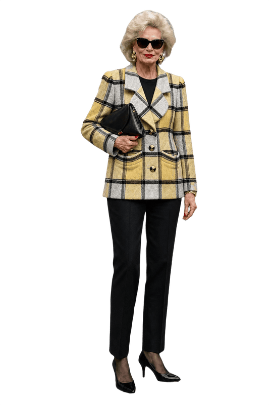 1980s Yellow Wool Blazer - Model