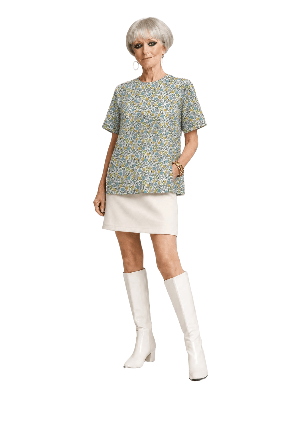 1960s Light Blue Cotton Blouse - Model
