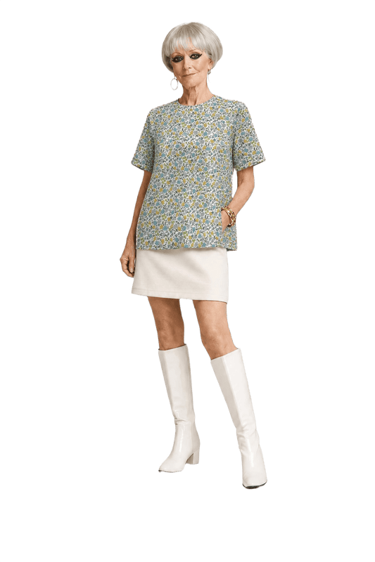 1960s Light Blue Cotton Blouse - Model