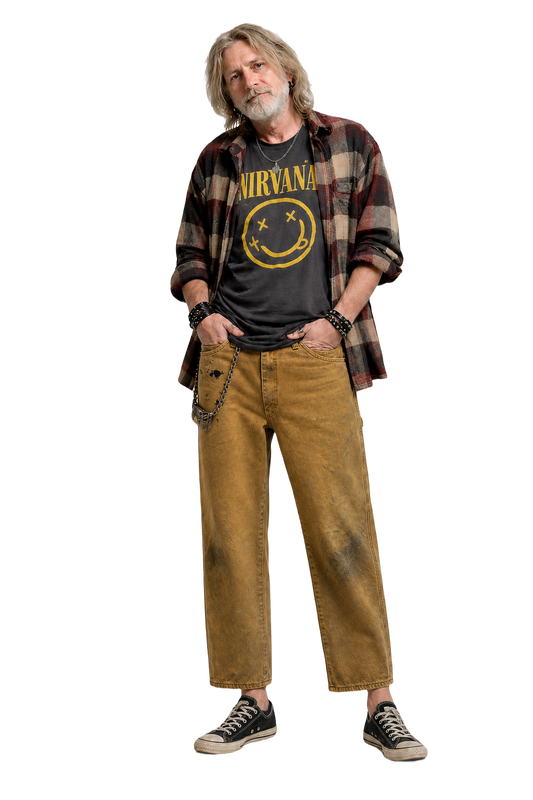 1990s Tan Cotton Pants - Model