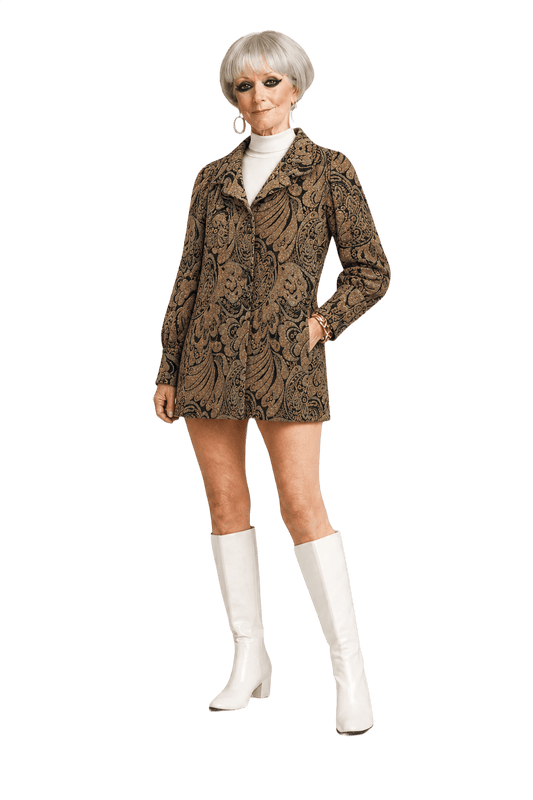 1960s Gold Polyester Blazer - Model