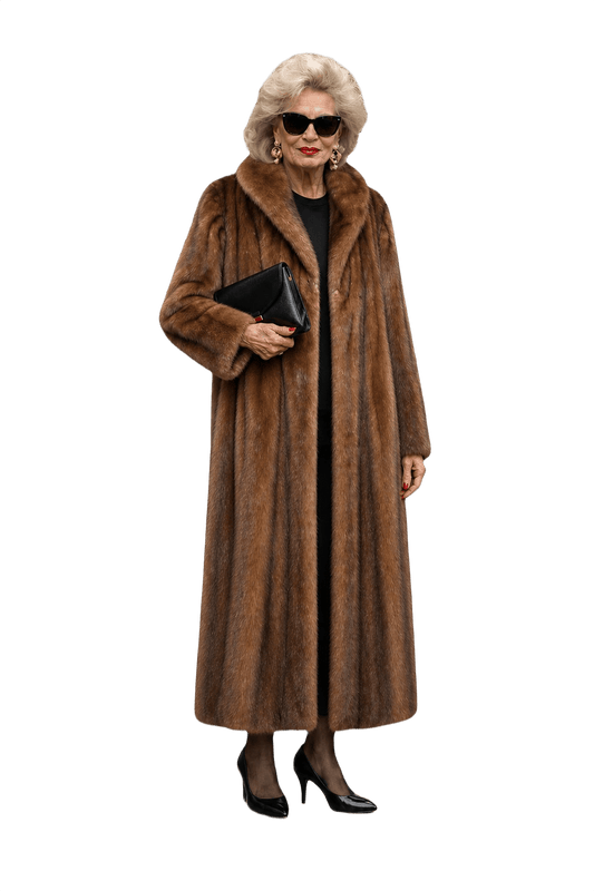 1980s Brown Fur Coat - Model