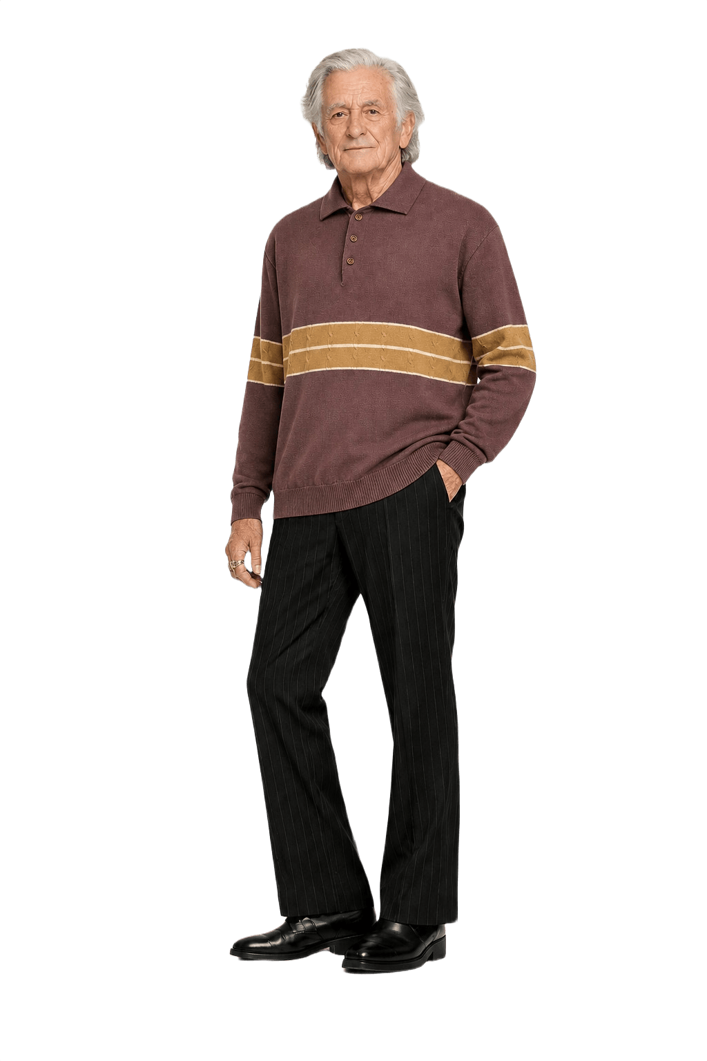 1970s Brown Acrylic Sweater - Model