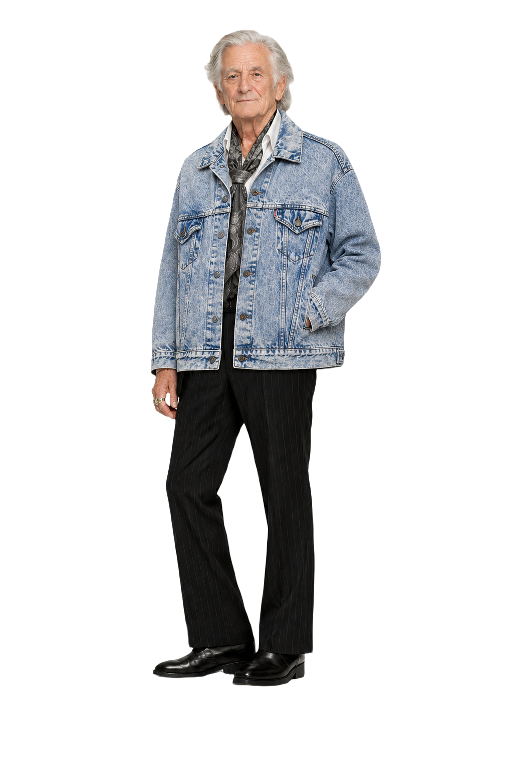 1970s Light Blue Denim Jacket - Model