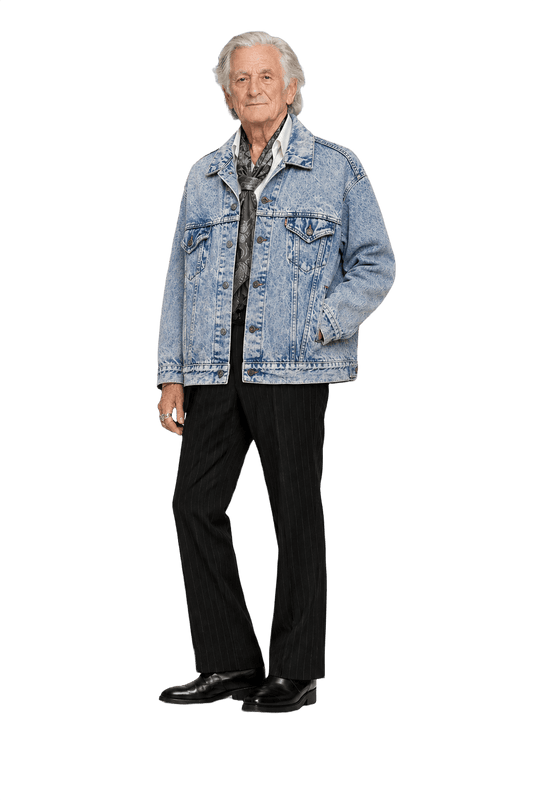 1970s Light Blue Denim Jacket - Model