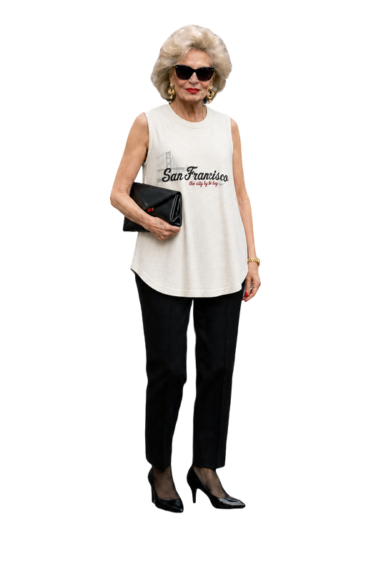1990s White Cotton Tank Top - Model