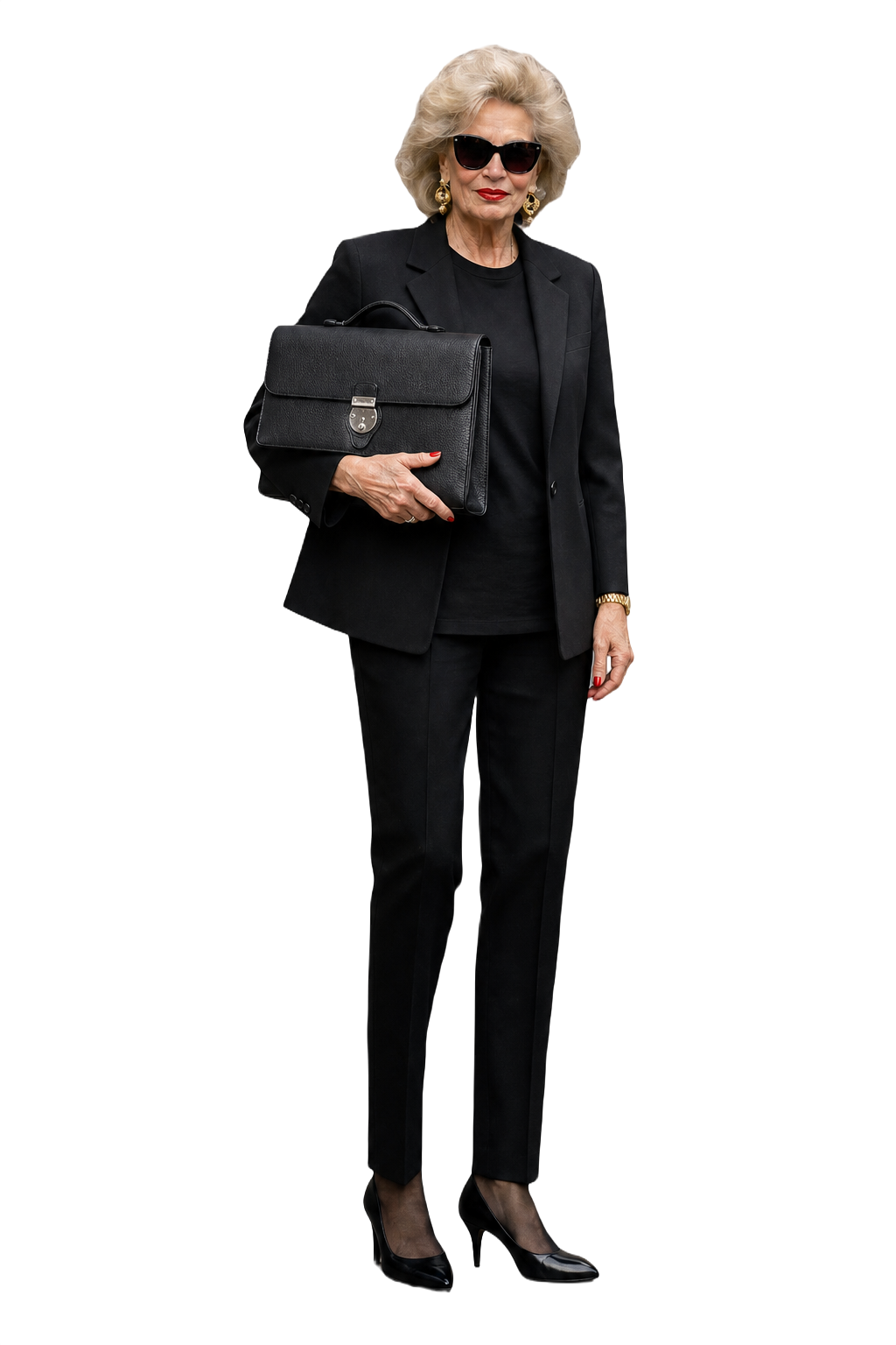 1980s Black Leather Bag - Model