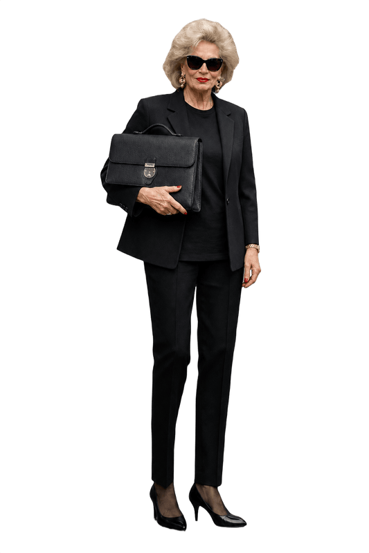 1980s Black Leather Bag - Model