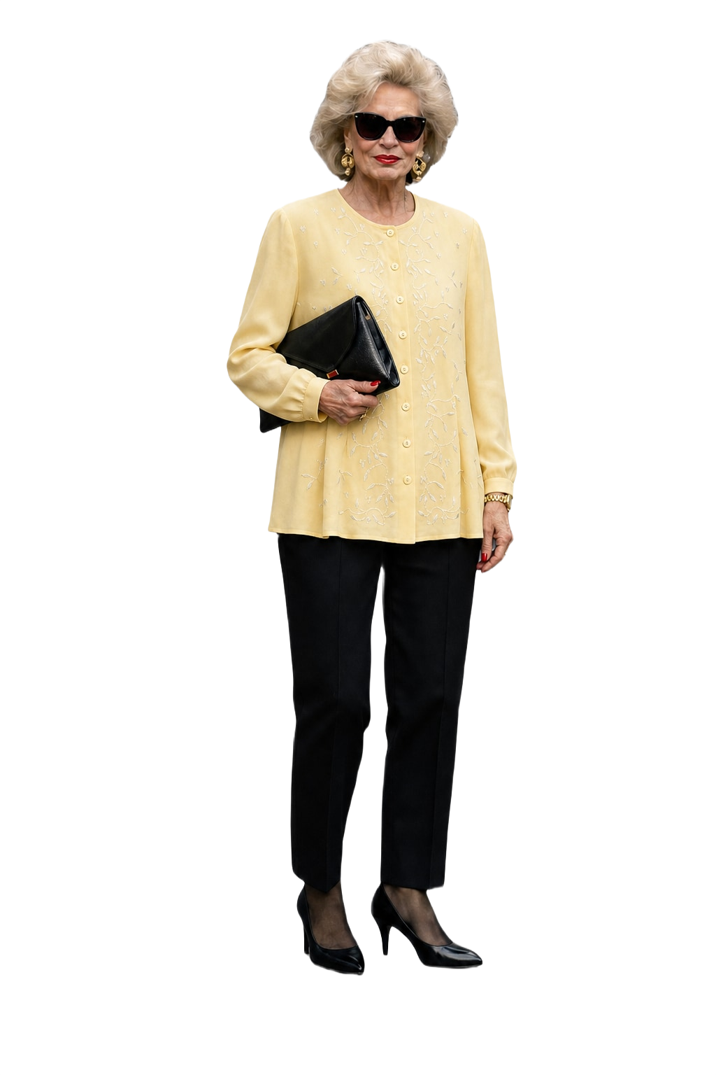 1980s Beige Silk Blouse - Model