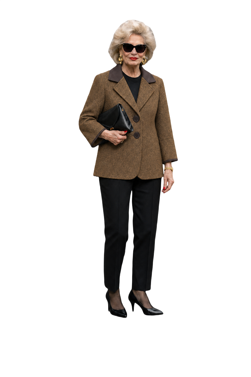 1980s Brown Wool Blend Jacket - Model