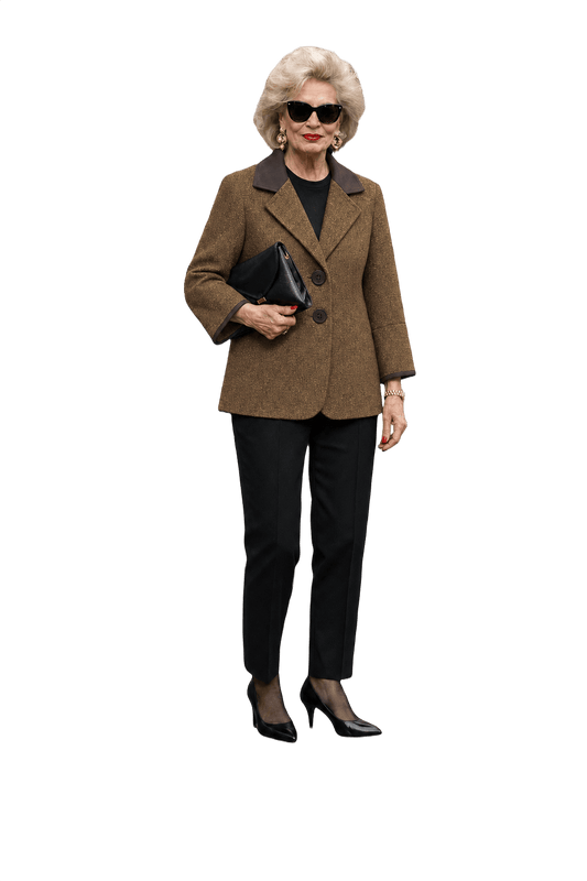 1980s Brown Wool Blend Jacket - Model