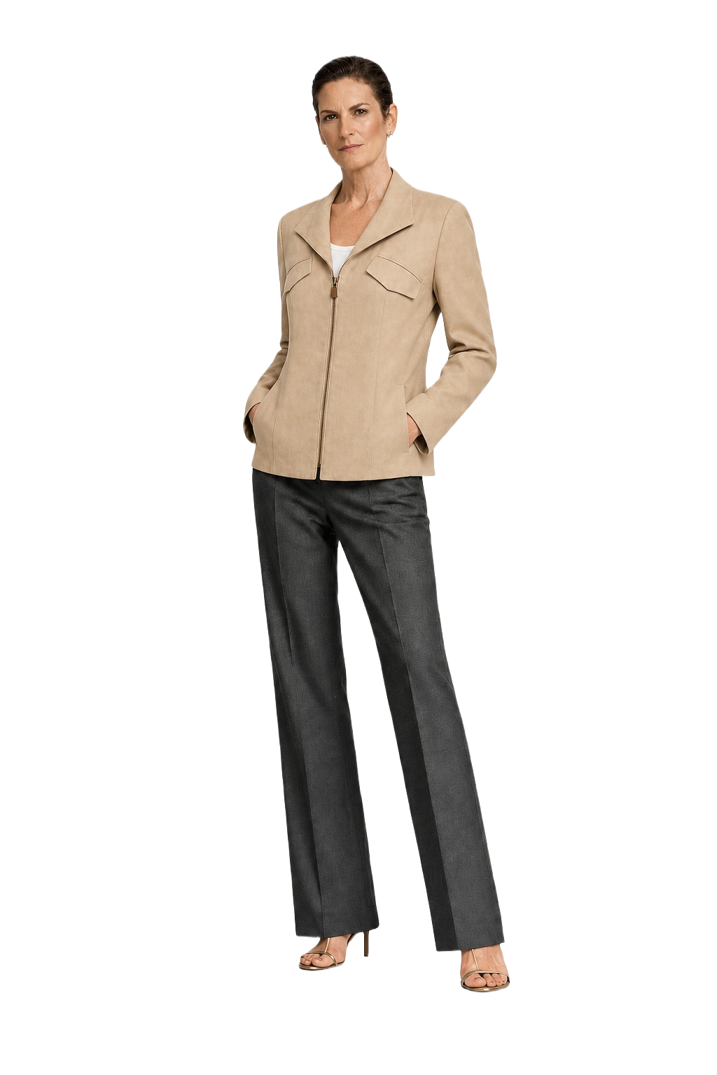 1990s Khaki Cotton Jacket - Model
