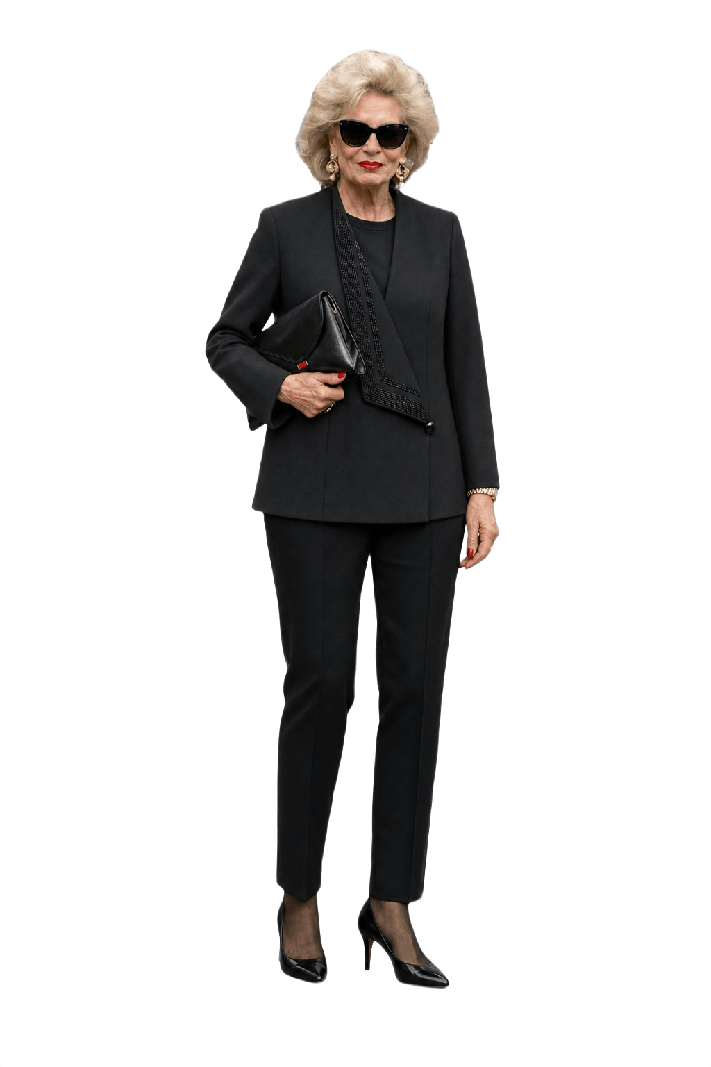 1980s Black Wool Blazer - Model
