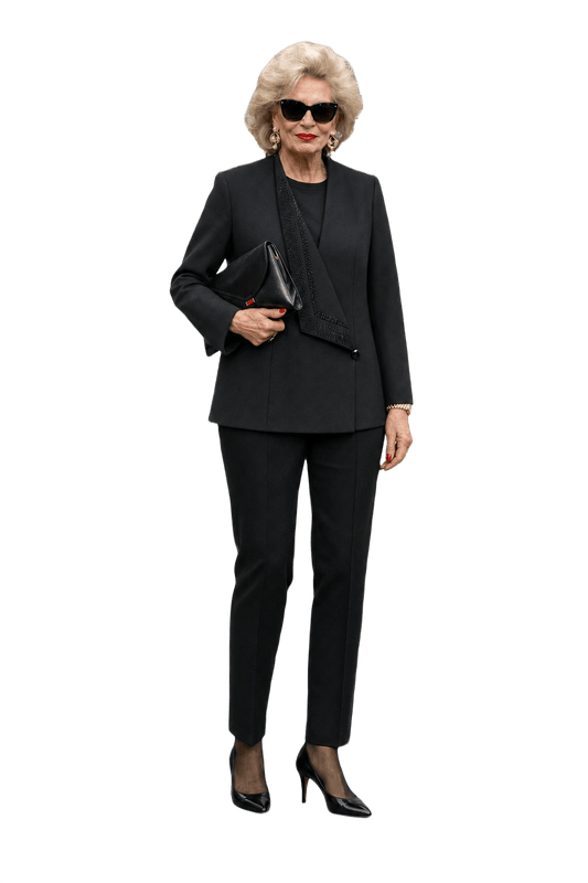 1980s Black Wool Blazer - Model