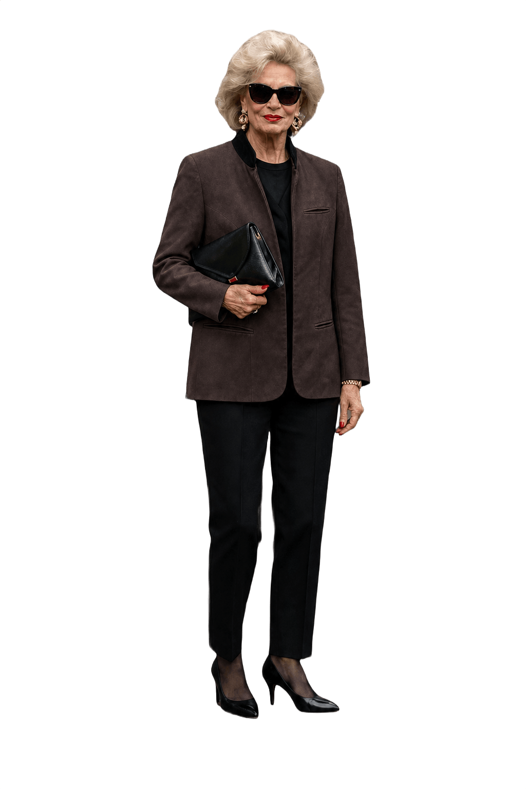 1980s Dark Brown Wool Blend Blazer - Model