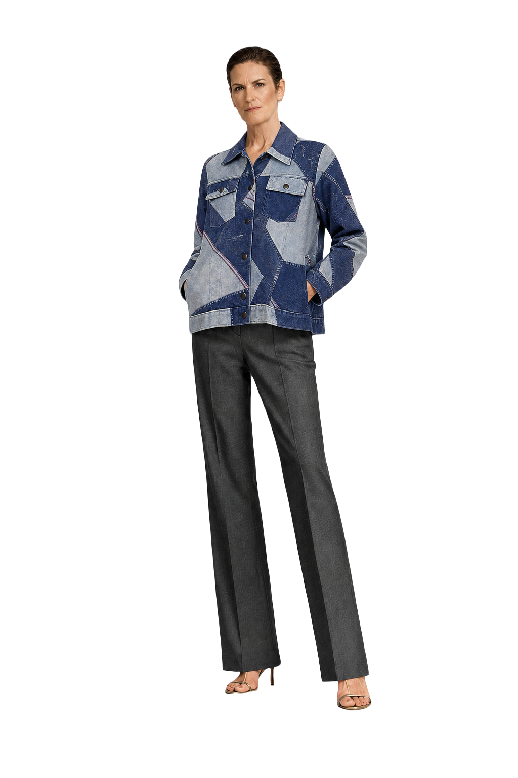 1990s Blue Denim Jacket - Model