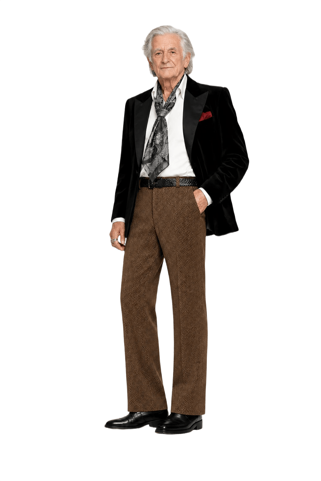 1970s Tan Synthetic Blend Trousers - Model