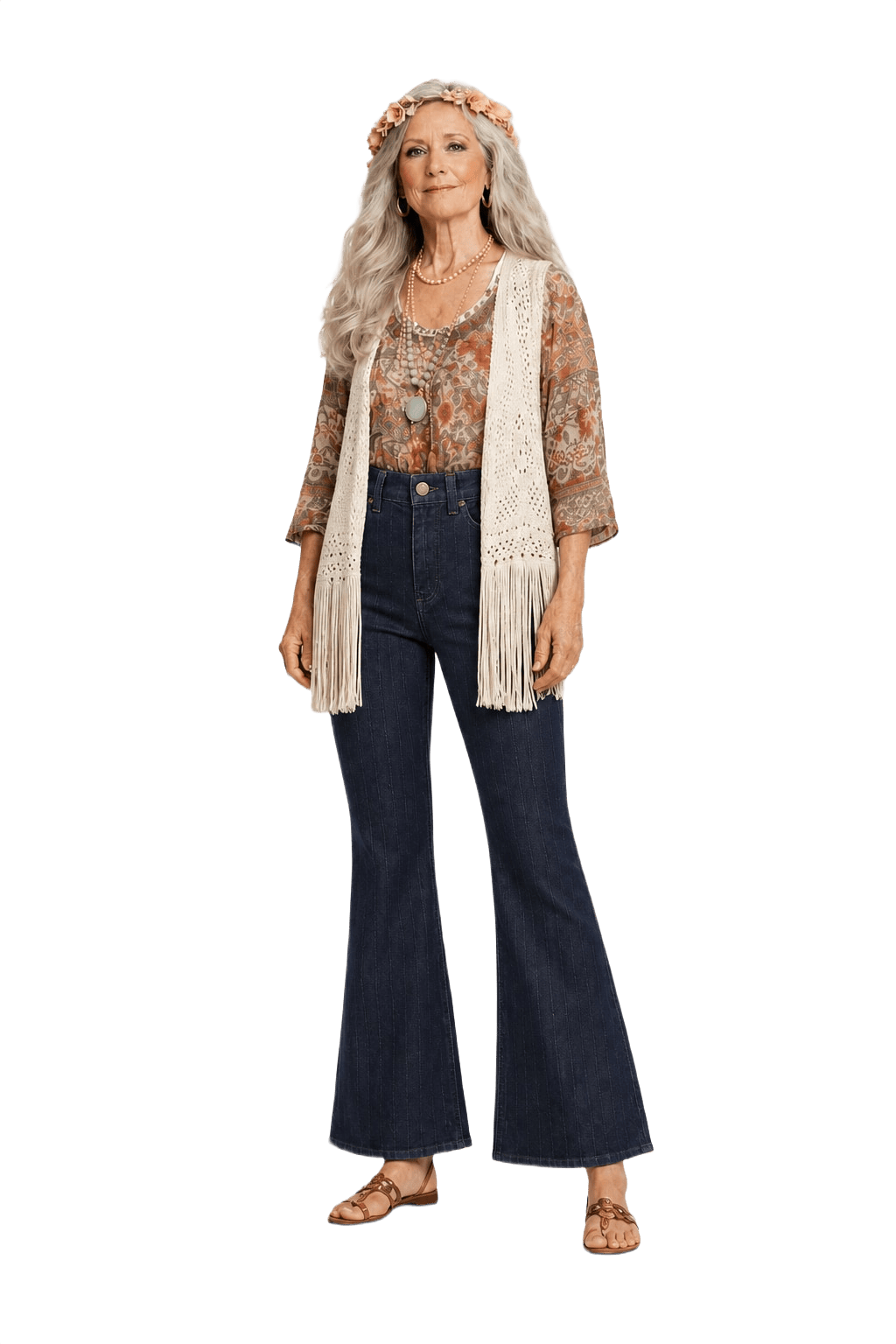 1970s Dark Navy Denim Trousers - Model
