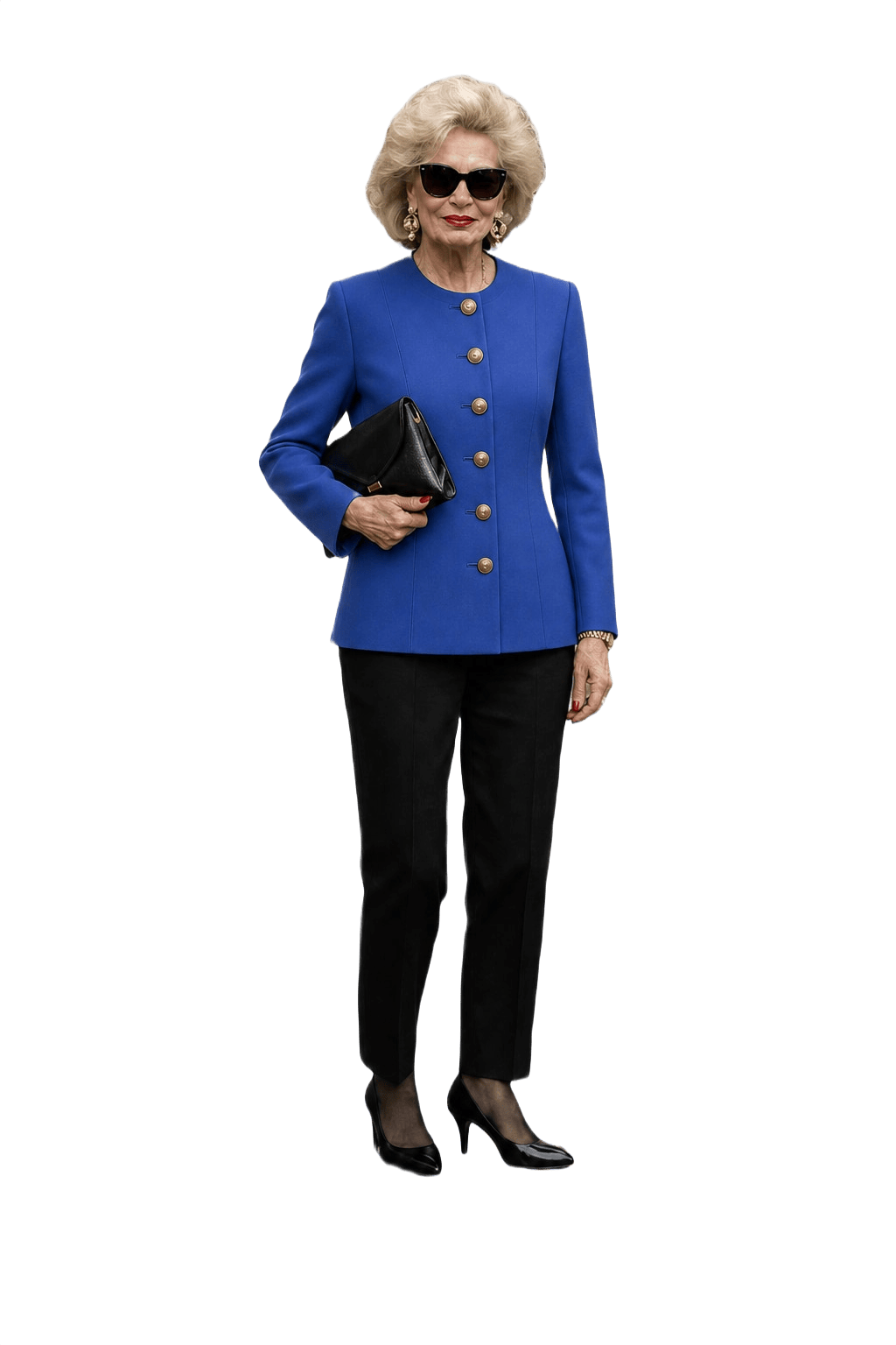 1980s Royal Blue Synthetic Blend Blazer - Model