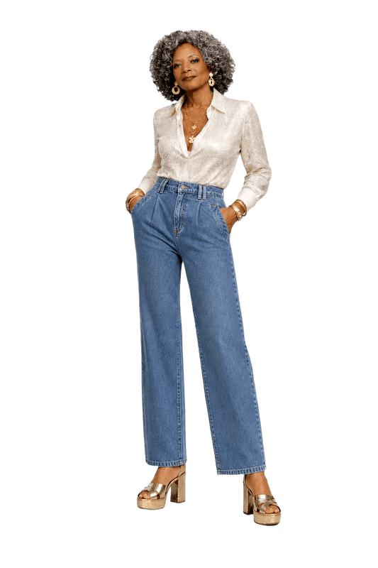 1980s Light Blue Denim Jeans - Model