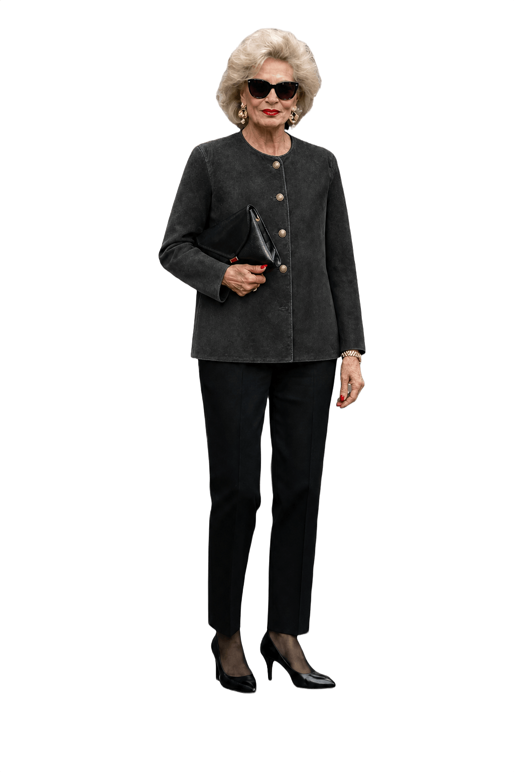 1980s Black Suede Jacket - Model