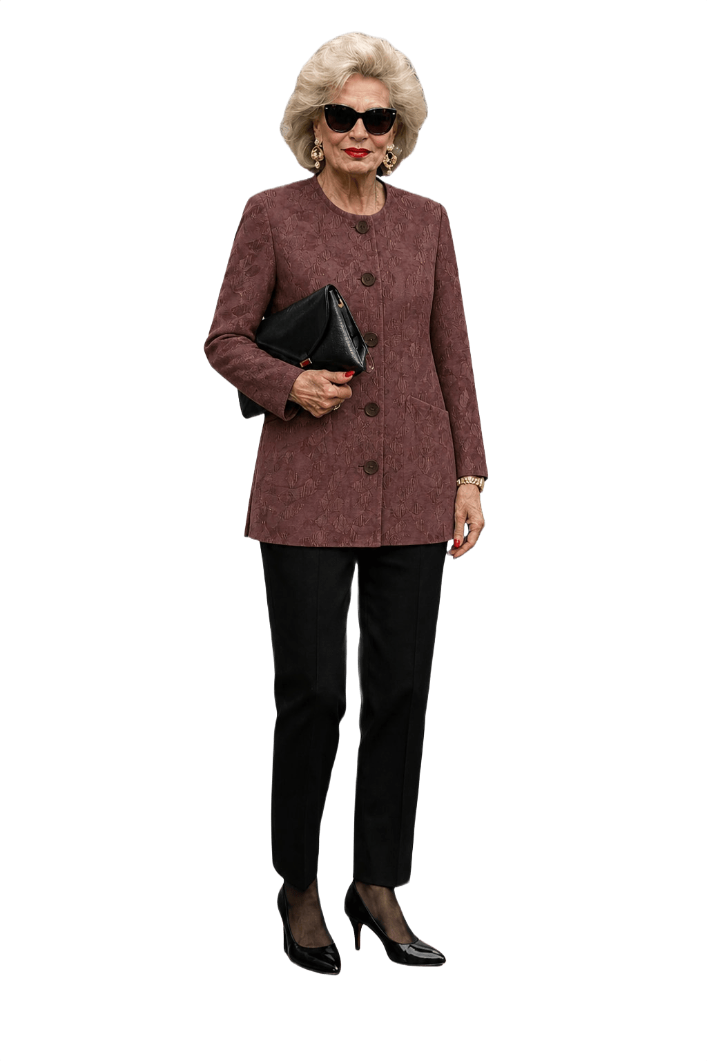 1980s Brown Cotton Blend Jacket - Model