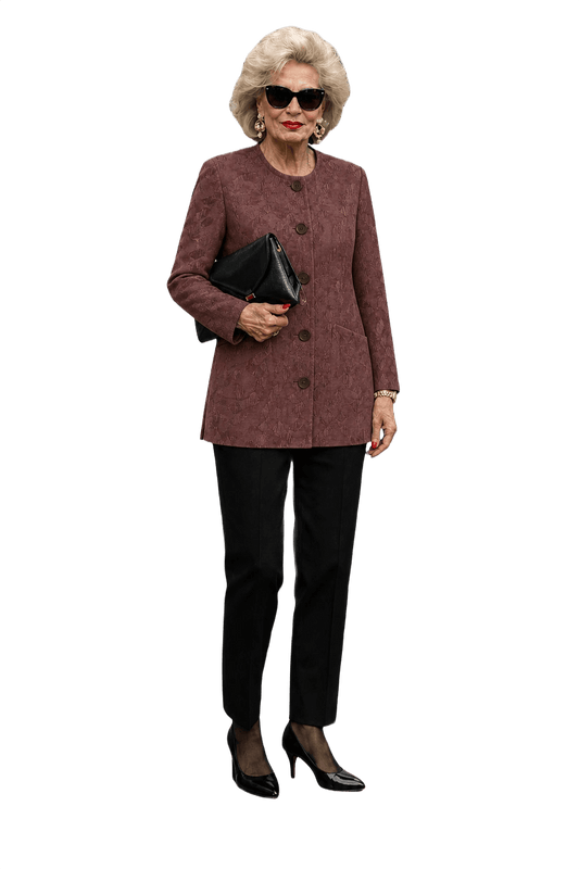 1980s Brown Cotton Blend Jacket - Model