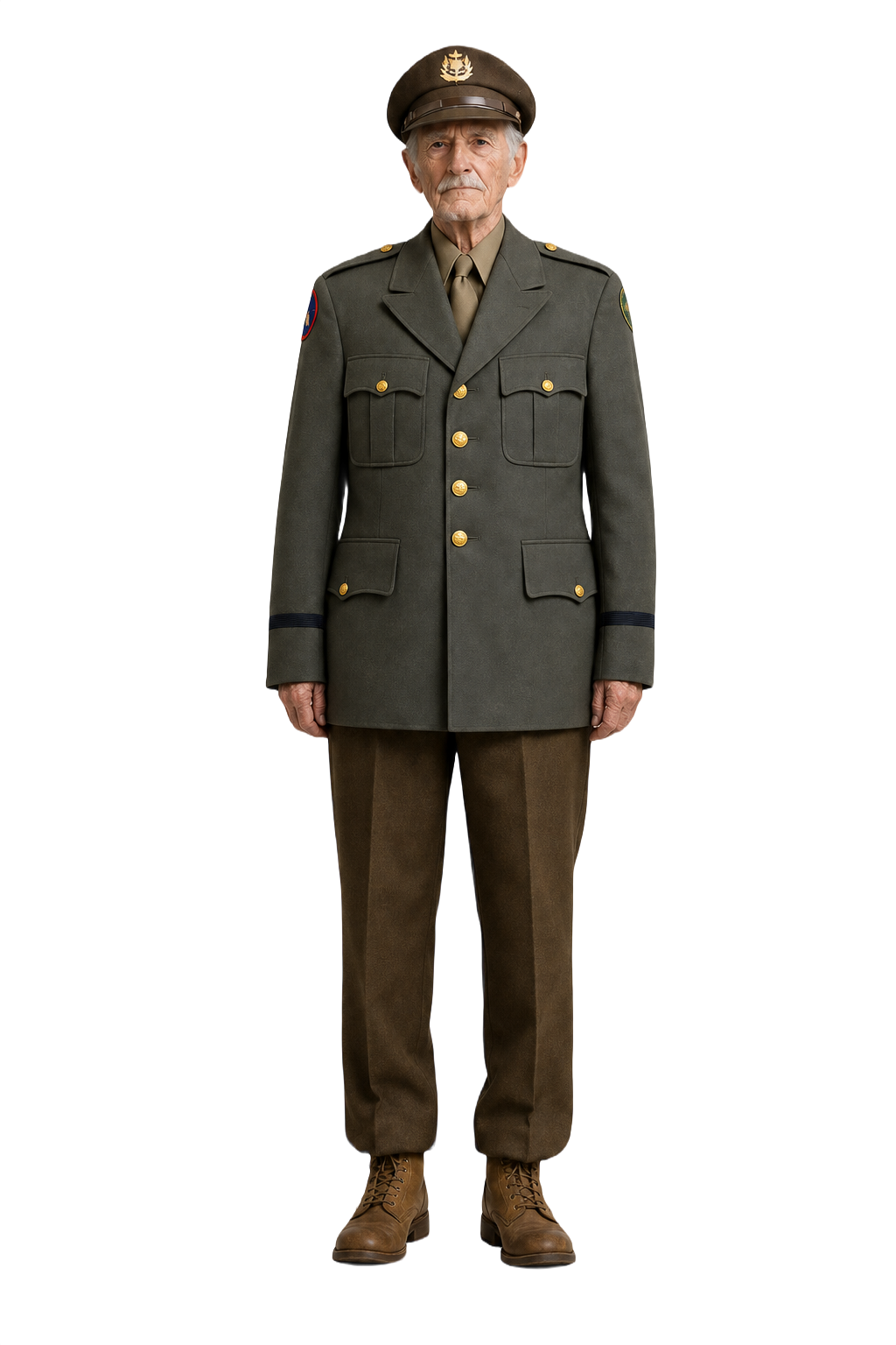 1940s Olive Green Wool Jacket - Model