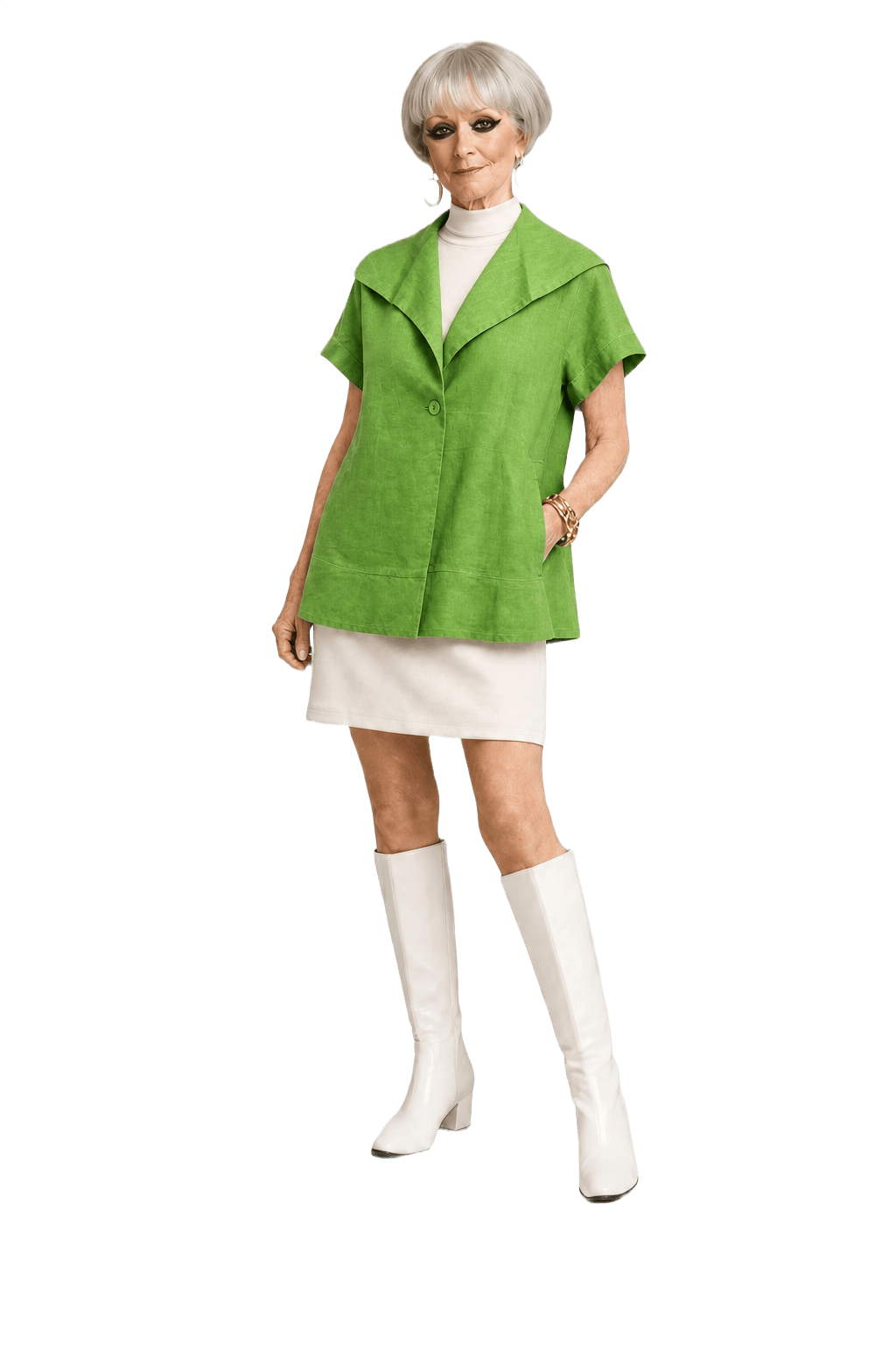1960s Green Linen Top - Model