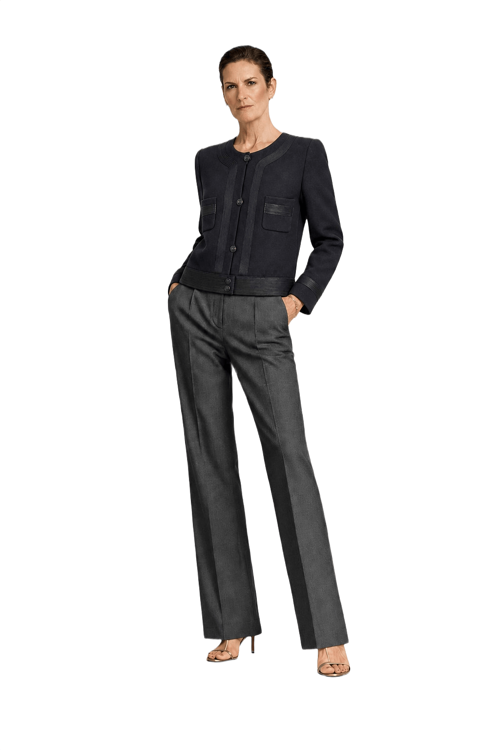 1990s Black Wool Jacket - Model