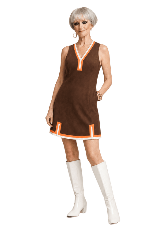 1960s Brown Polyester Blend Swimsuit - Model