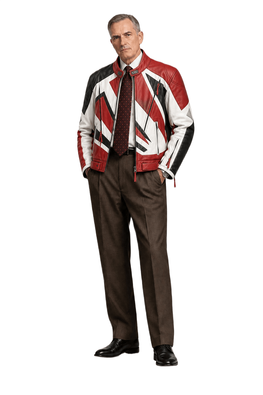 1990s Red Leather Jacket - Model