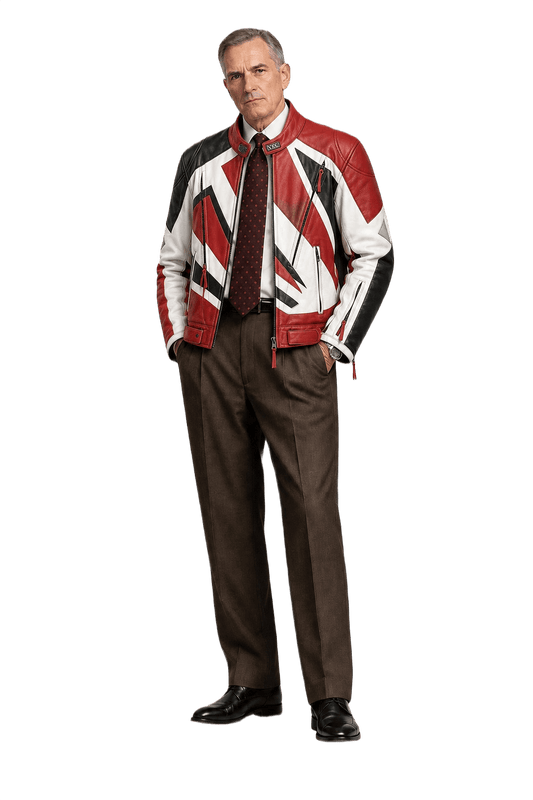 1990s Red Leather Jacket - Model