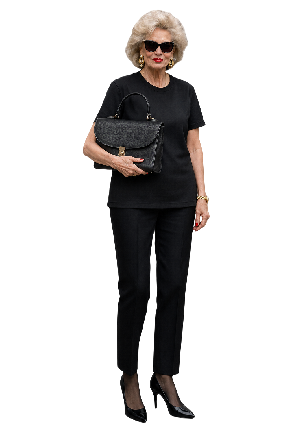 1990s Black Leather Bag - Model